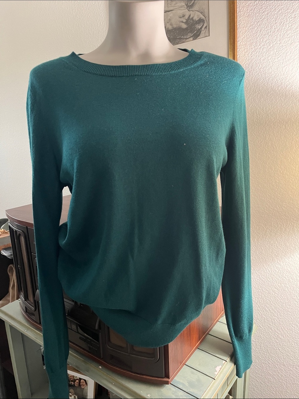 Banana Republic Green crew neck silk cashmere